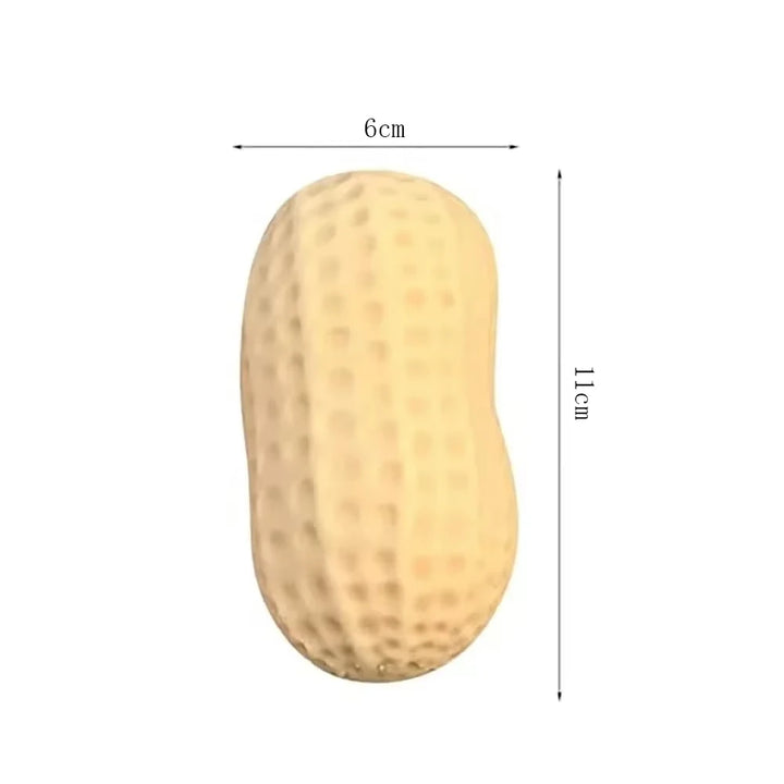 Squishy de maní con medidas aproximadas de 11 por 6 centímetros