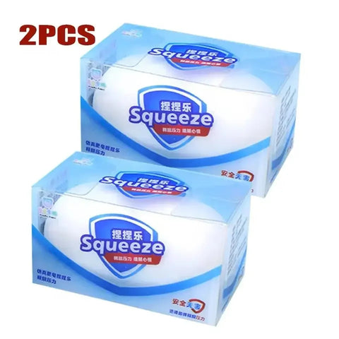 Presentación de dos squishies de bola suave