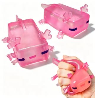 Squishy Ajolote Rosado incluido en Pack Texture Rush